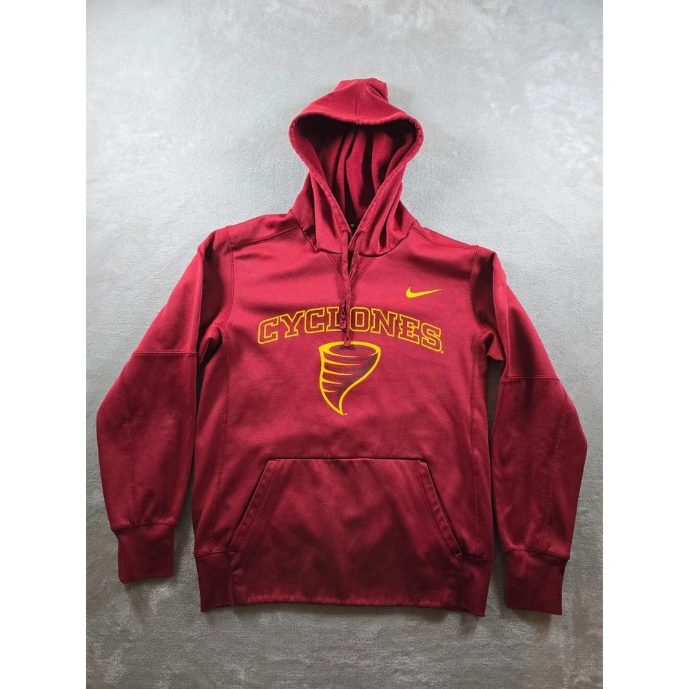 Nike Iowa State Cyclones Hoodie Mens‎ Small Red Therma Pullover Sweatshirt